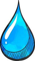 Water drop icon in color drawing. Nature ecology environment vector