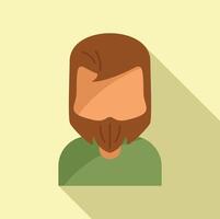 Mature male beard icon flat vector. Portrait photo vector