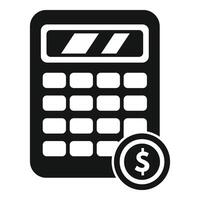 resolver calculadora icono sencillo vector. Finanzas monitor proyecto vector