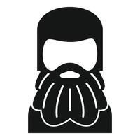 hipster estilo barba icono sencillo vector. masculino retrato vector