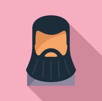 Style portrait beard icon flat vector. Man funny adult vector