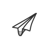 Paper plane icons in hand drawn doodle vector