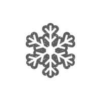 Snowflake icon in grunge texture vector illustration