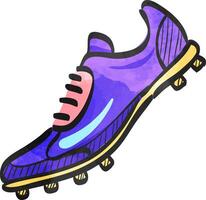 fútbol zapato icono en acuarela estilo. vector