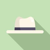 Summer travel hat icon flat vector. Elder risk vector