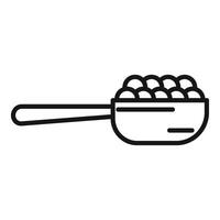 Wood spoon of lentil icon outline vector. Farmer food vector