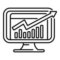 Monitor data finance icon outline vector. Digital chart vector