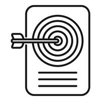 Paper target management icon outline vector. Risk strategy vector