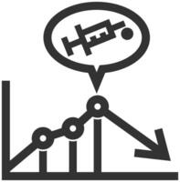 Vaccination data chart concept icon in thick outline. Vector illustration.