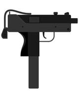 submachine machine hand gun weapons stock vector illustration isolated on white background