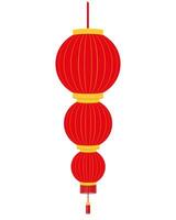 Linternas chinas rojas para decoración de vacaciones y festivales para diseño ilustración vectorial de stock aislado sobre fondo blanco vector