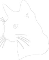 Siamese Cat outline silhouette vector