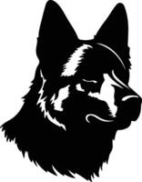 Norwegian Elkhound  silhouette portrait vector