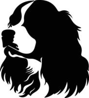 Cavalier King Charles Spaniel   black silhouette vector