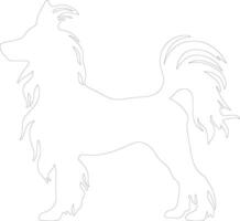 Chinese Crested  outline silhouette vector