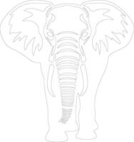 African elephant  outline silhouette vector