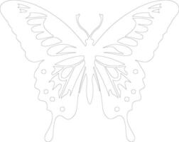 swallowtail butterfly   outline silhouette vector