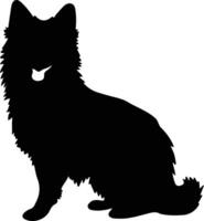 finlandés perro de Pomerania negro silueta vector