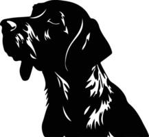 German Wirehaired Pointer   black silhouette vector
