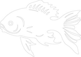 pupfish   outline silhouette vector