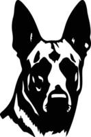 Belgian Malinois  silhouette portrait vector