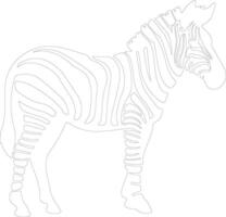 zebra  outline silhouette vector