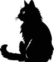 American Bobtail Cat  black silhouette vector