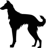 Borzoi   black silhouette vector