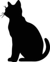 brasileño cabello corto gato negro silueta vector