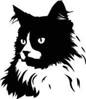 Ragdoll Cat  silhouette portrait vector