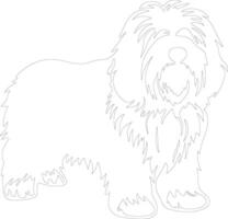 Old English Sheepdog  outline silhouette vector