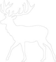 Reindeer  outline silhouette vector