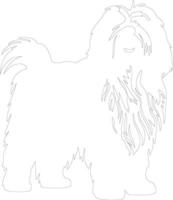 Polish Lowland Sheepdog  outline silhouette vector