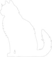 Nebelung Cat  outline silhouette vector