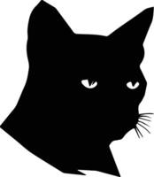 German Rex Cat silhouette portrait vector