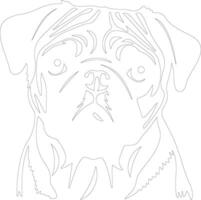 pug    outline silhouette vector