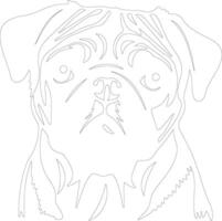 pug    outline silhouette vector