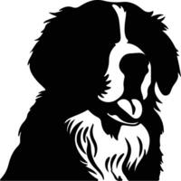 Bernese Mountain Dog   black silhouette vector