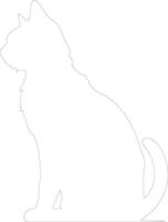 Thai Lilac Cat  outline silhouette vector
