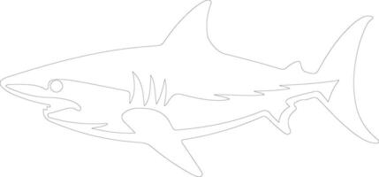 mako shark  outline silhouette vector