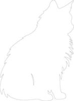 Norwegian Forest Cat  outline silhouette vector