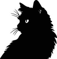 Selkirk Rex Cat  silhouette portrait vector