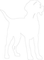 German Wirehaired Pointer  outline silhouette vector