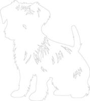 Brussels Griffon  outline silhouette vector