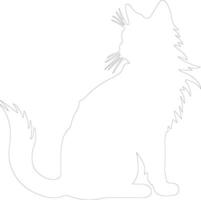 Balinese Cat  outline silhouette vector