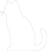 British Shorthair Cat  outline silhouette vector