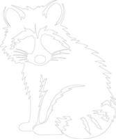 raccoon   outline silhouette vector