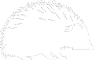 hedgehog  outline silhouette vector