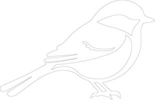 chickadee outline silhouette vector