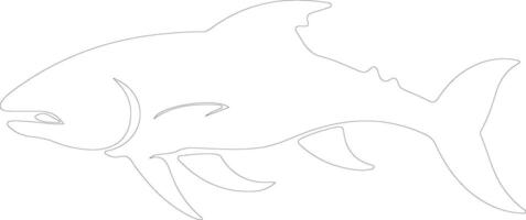 Dinichthys outline silhouette vector